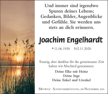 Traueranzeige von Joachim Engelhardt von Neue Presse Coburg