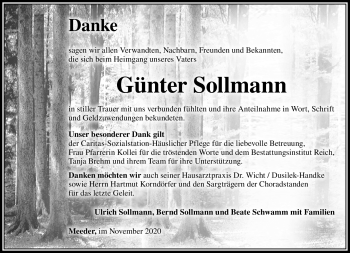 Traueranzeige von Günter Sollmann von Südthüringer Presse
