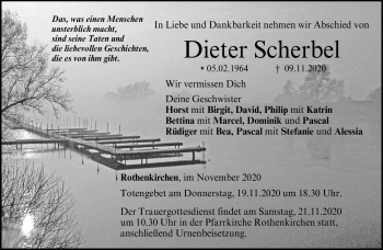 Traueranzeige von Dieter Scherbel von Neue Presse Coburg