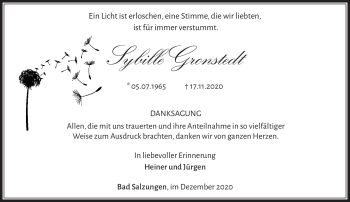 Traueranzeige von Sybille Gronstadt von Südthüringer Presse