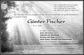 Traueranzeige von Günter Fischer von Südthüringer Presse