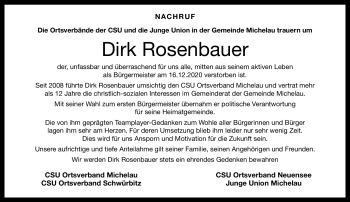 Traueranzeige von Dirk Rosenbauer von Neue Presse Coburg