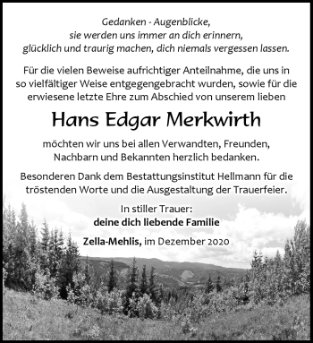Traueranzeige von Hans Edgar von Südthüringer Presse