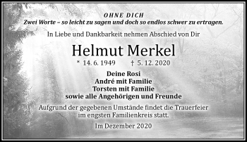 Traueranzeige von Helmut Merkel von Südthüringer Presse
