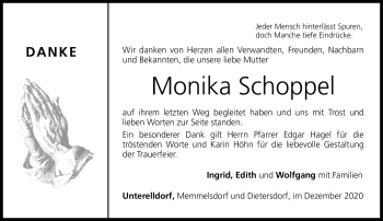 Traueranzeige von Monika Schoppel von Neue Presse Coburg