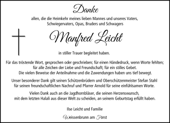 Traueranzeige von Manfred Leicht von Neue Presse Coburg