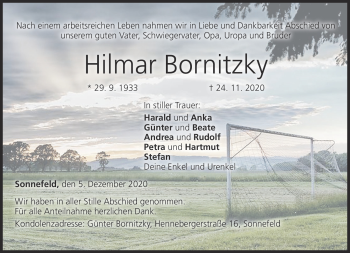 Traueranzeige von Hilmar Bronitzky von Neue Presse Coburg