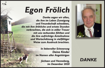 Traueranzeige von Egon Frölich von Südthüringer Presse