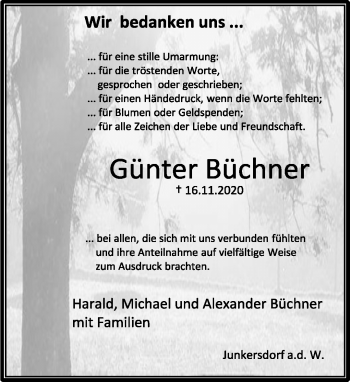 Traueranzeige von Günter Büchner von Neue Presse Coburg