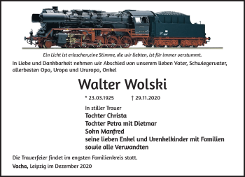 Traueranzeige von Walter Wolski von Südthüringer Presse