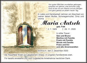 Traueranzeige von Maria Autsch von Neue Presse Coburg