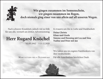 Traueranzeige von Rugard Knöchel von Frankenpost
