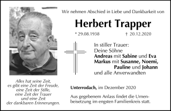 Traueranzeige von Herbert Trapper von Neue Presse Coburg