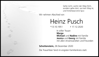 Traueranzeige von Heinz Pusch von Neue Presse Coburg