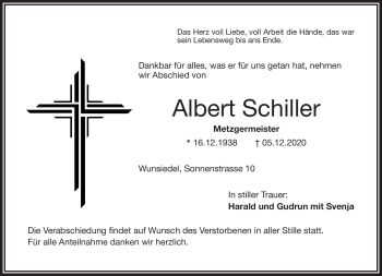 Traueranzeige von Albert Schiller von Frankenpost