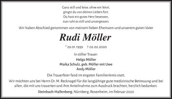 Traueranzeige von Rudi Möller von Südthüringer Presse