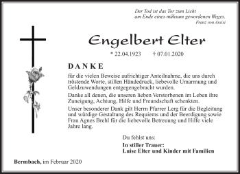 Traueranzeige von Engelbert Elter von Südthüringer Presse