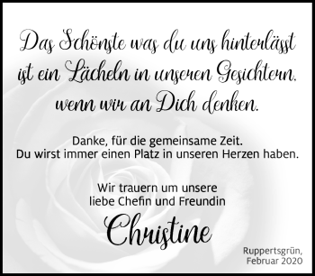 Traueranzeige von Christine Späthling von Frankenpost