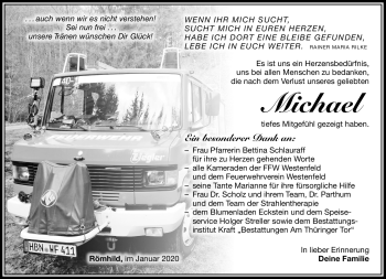Traueranzeige von Michael Heinz von Südthüringer Presse