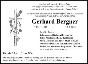 Traueranzeige von Gerhard Bergner von Neue Presse Coburg