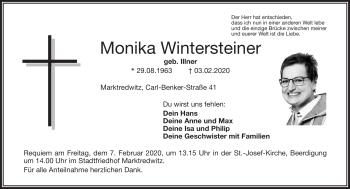 Traueranzeige von Monika Wintersteiner von Frankenpost