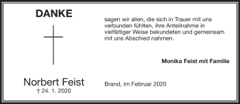 Traueranzeige von Norbert Feist von Frankenpost
