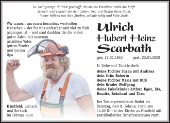 Traueranzeige von Ulrich Scarbath von Südthüringer Presse
