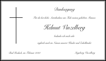 Traueranzeige von Helmut Vinzelberg von Neue Presse Coburg