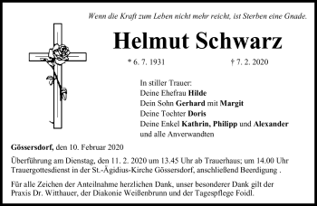 Traueranzeige von Helmut Schwarz von Neue Presse Coburg