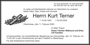 Traueranzeige von Kurt Terner von Frankenpost