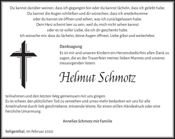 Traueranzeige von Helmut Schmotz von Südthüringer Presse