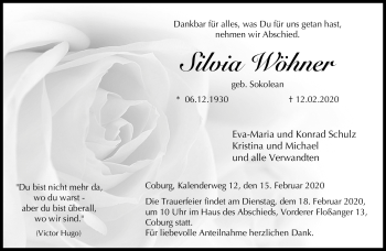 Traueranzeige von Silvia Wöhner von Neue Presse Coburg