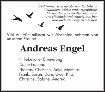 Traueranzeige von Andreas Engel von Neue Presse Coburg