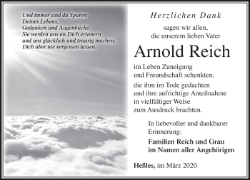 Traueranzeige von Arnold Reich von Südthüringer Presse
