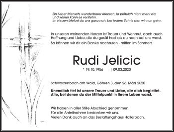 Traueranzeige von Rudi Jelicic von Frankenpost