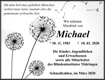 Traueranzeige von Michael Na von Südthüringer Presse
