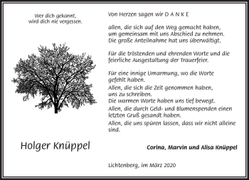 Traueranzeige von Holger Knüppel von Frankenpost