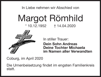 Traueranzeige von Margot Römhild von Neue Presse Coburg
