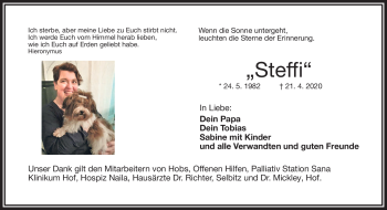 Traueranzeige von Steffi  von Frankenpost