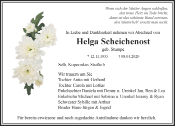 Traueranzeige von Helga Scheichenost von Frankenpost