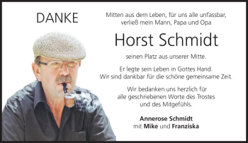 Traueranzeige von Horst Schmidt von Neue Presse Coburg