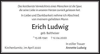 Traueranzeige von Erich Ludwig von Frankenpost