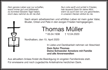 Traueranzeige von Thomas Müller von Frankenpost