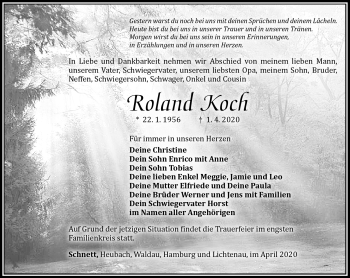Traueranzeige von Roland Koch von Südthüringer Presse