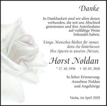 Traueranzeige von Horst Noldan von Südthüringer Presse