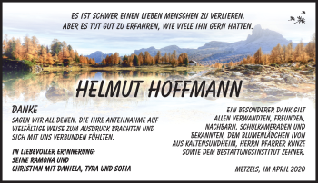 Traueranzeige von Helmut Hoffmann von Südthüringer Presse
