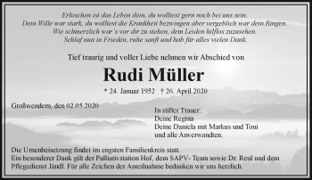Traueranzeige von Rudi Müller von Frankenpost