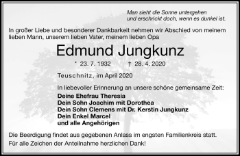 Traueranzeige von Edmund Jungkunz von Neue Presse Coburg