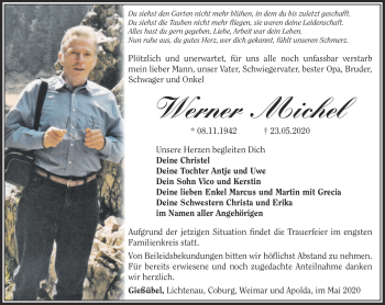 Traueranzeige von Werner Michel von Südthüringer Presse