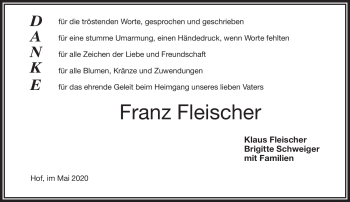 Traueranzeige von Franz Fleischer von Frankenpost